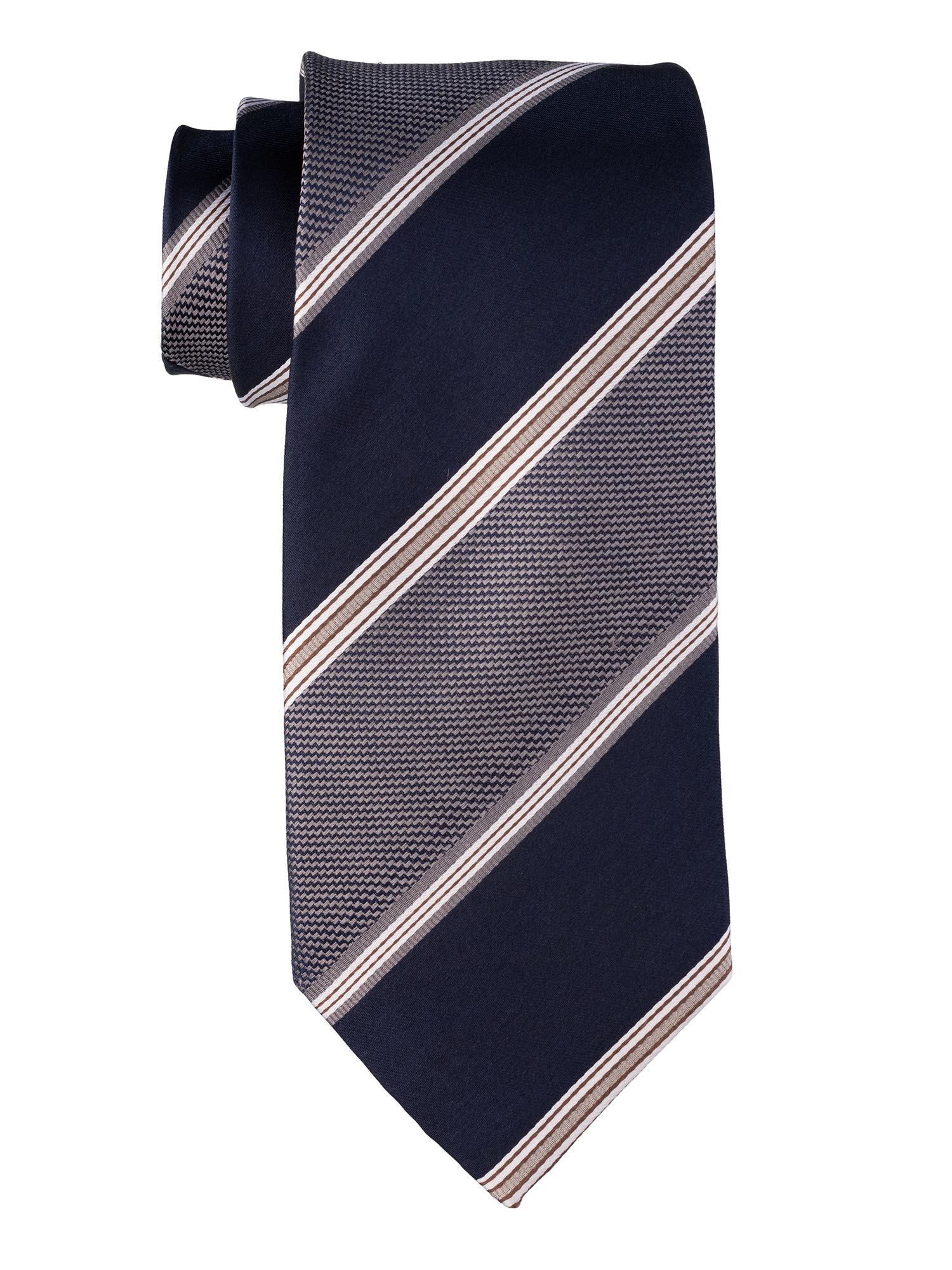 navy blue stripes silk tie