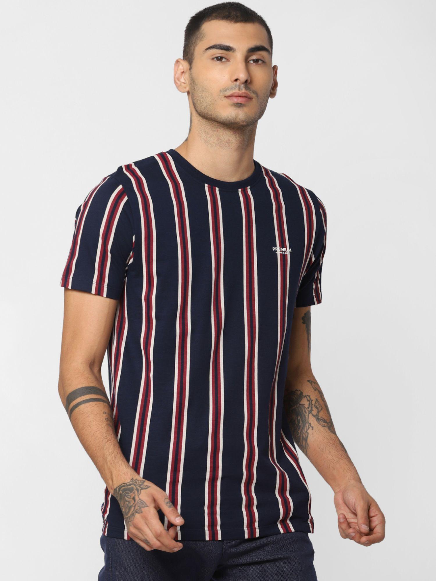 navy blue stripes t-shirt