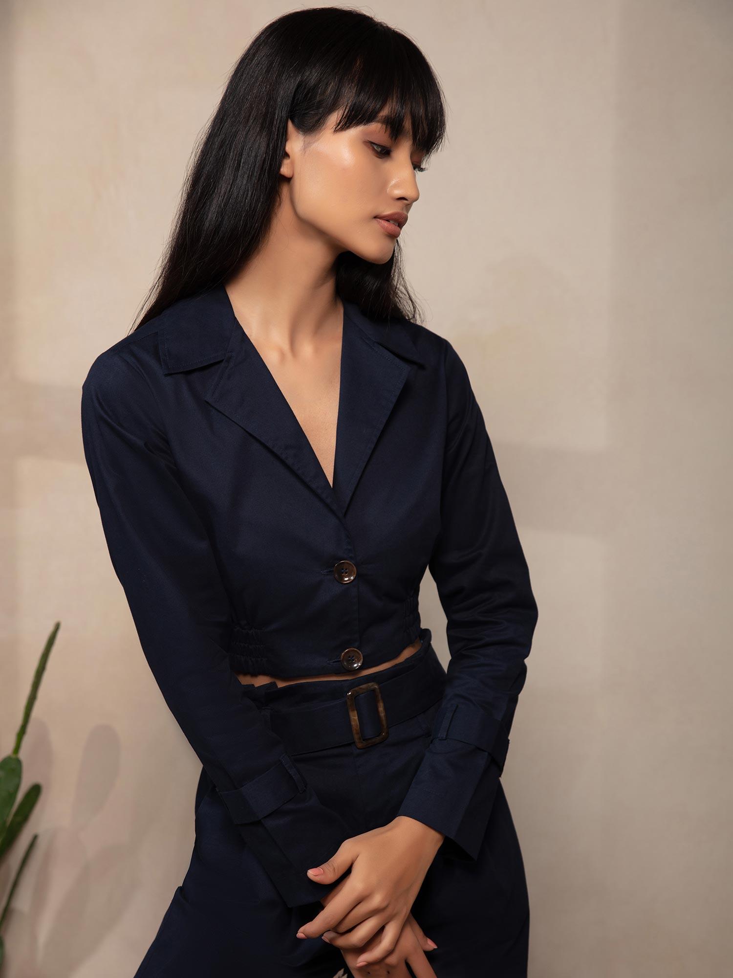 navy blue styles of the spotlight jacket