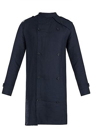 navy blue trench shacket