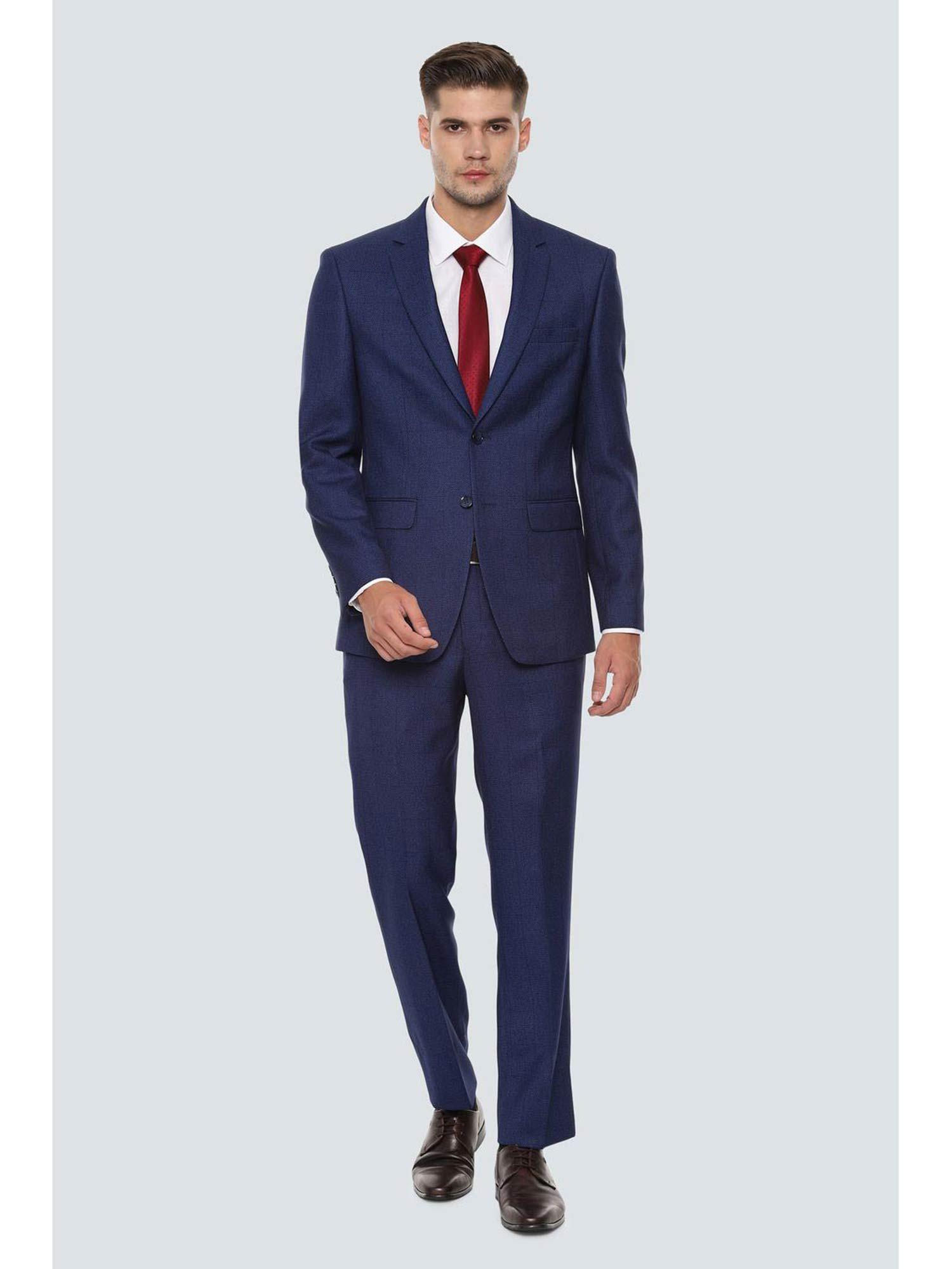 navy blue two piece suit