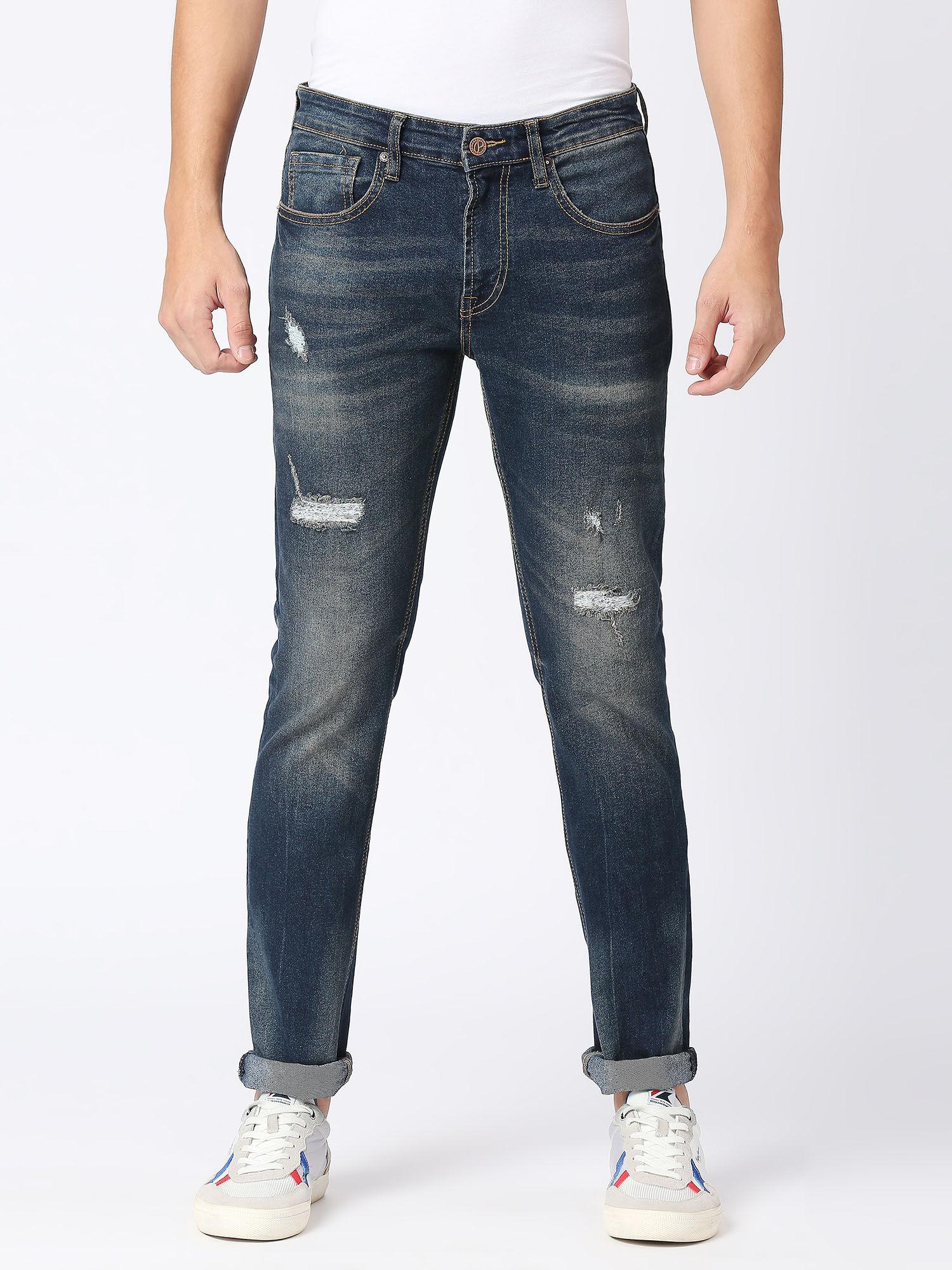 navy blue vapour slim fit mid waist jeans