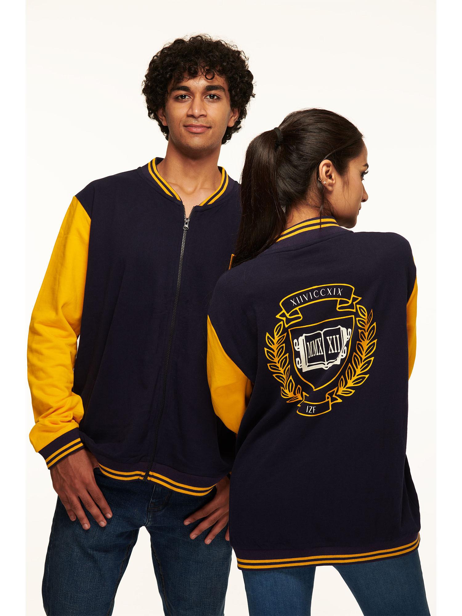 navy blue varsity jacket - unisex