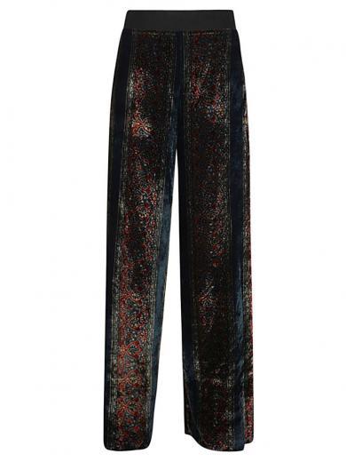 navy blue velvet trousers