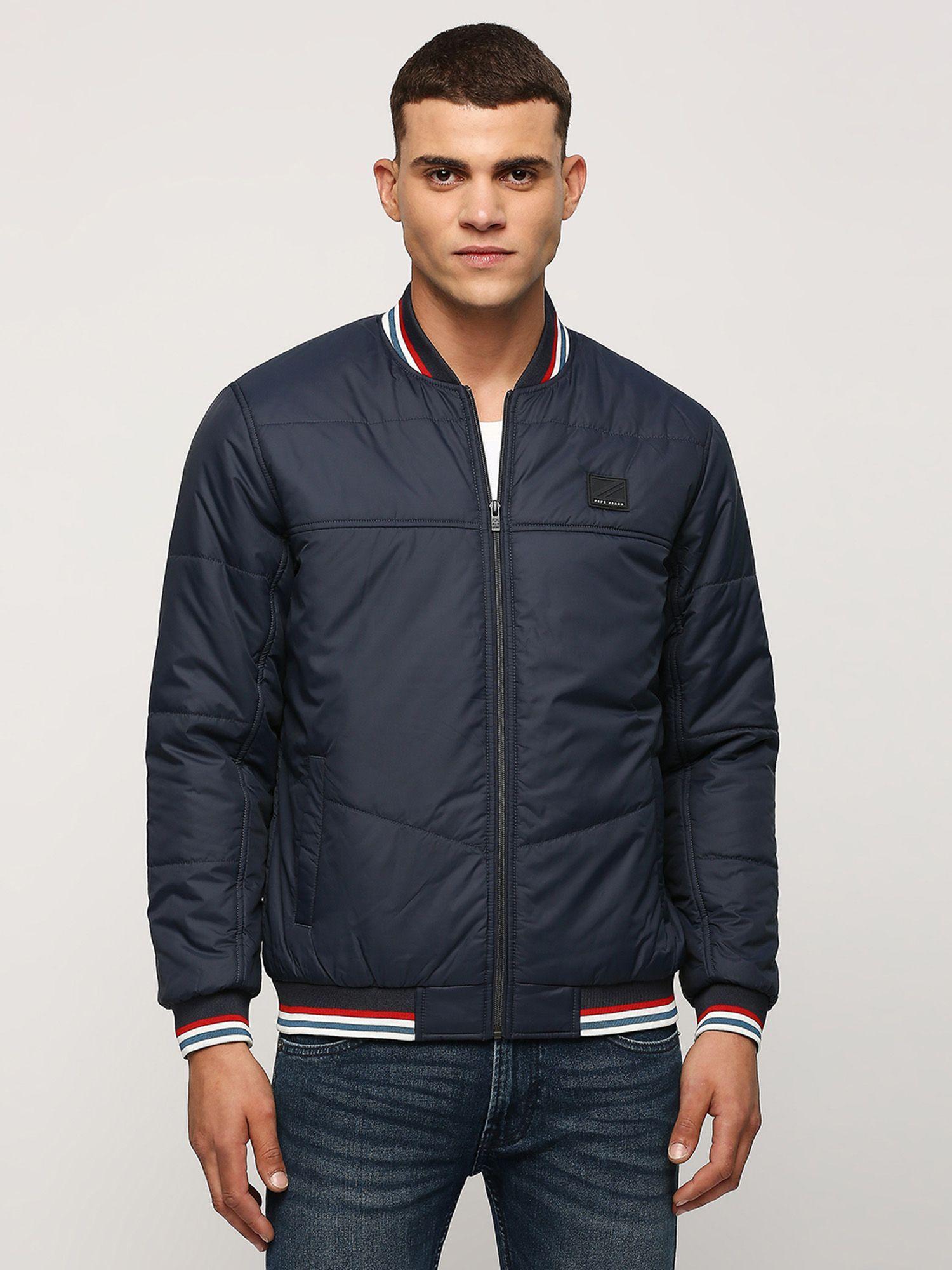 navy blue wadded kamachi fit jacket