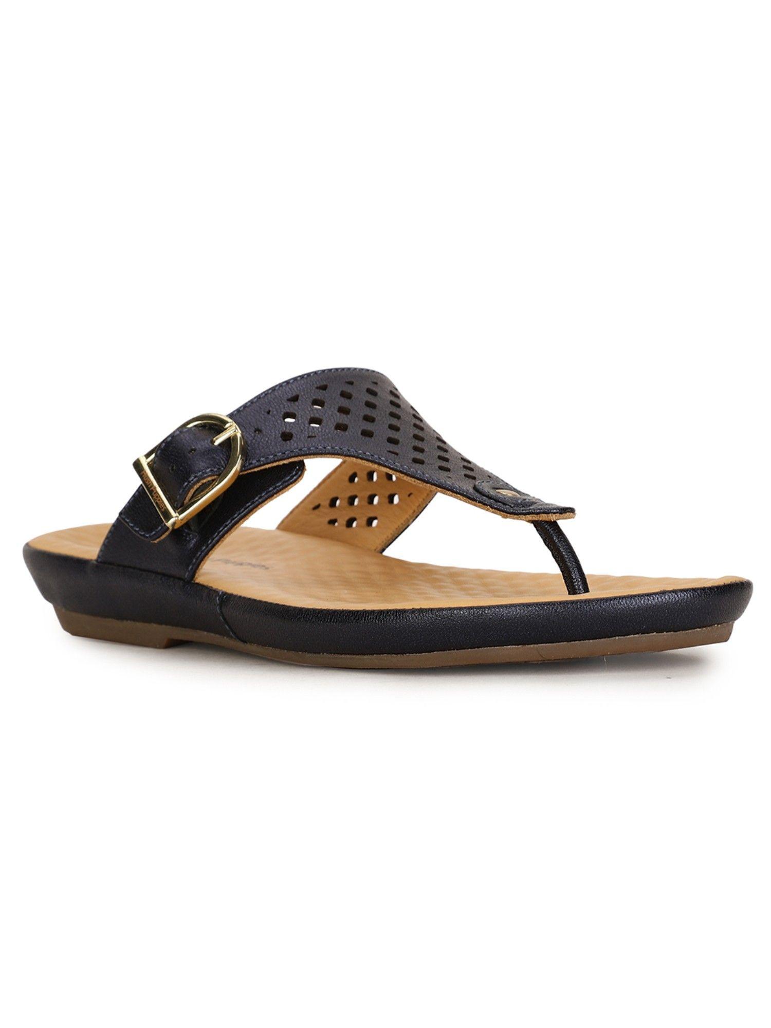 navy blue women slip-on sandals