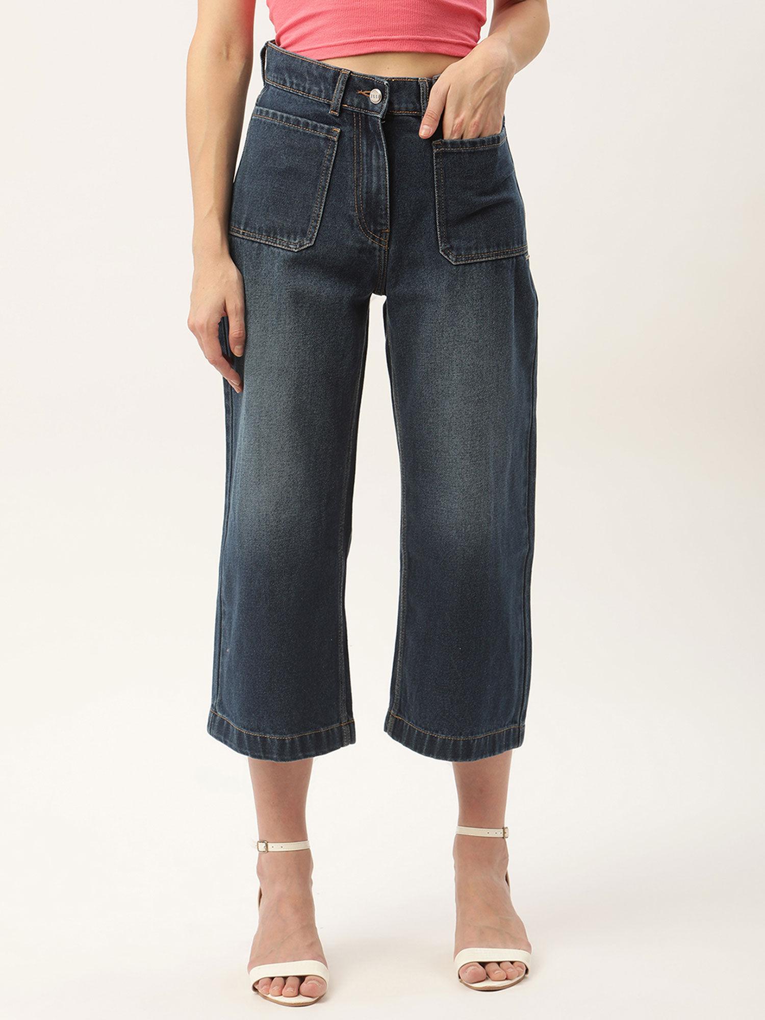 navy blue womens denim