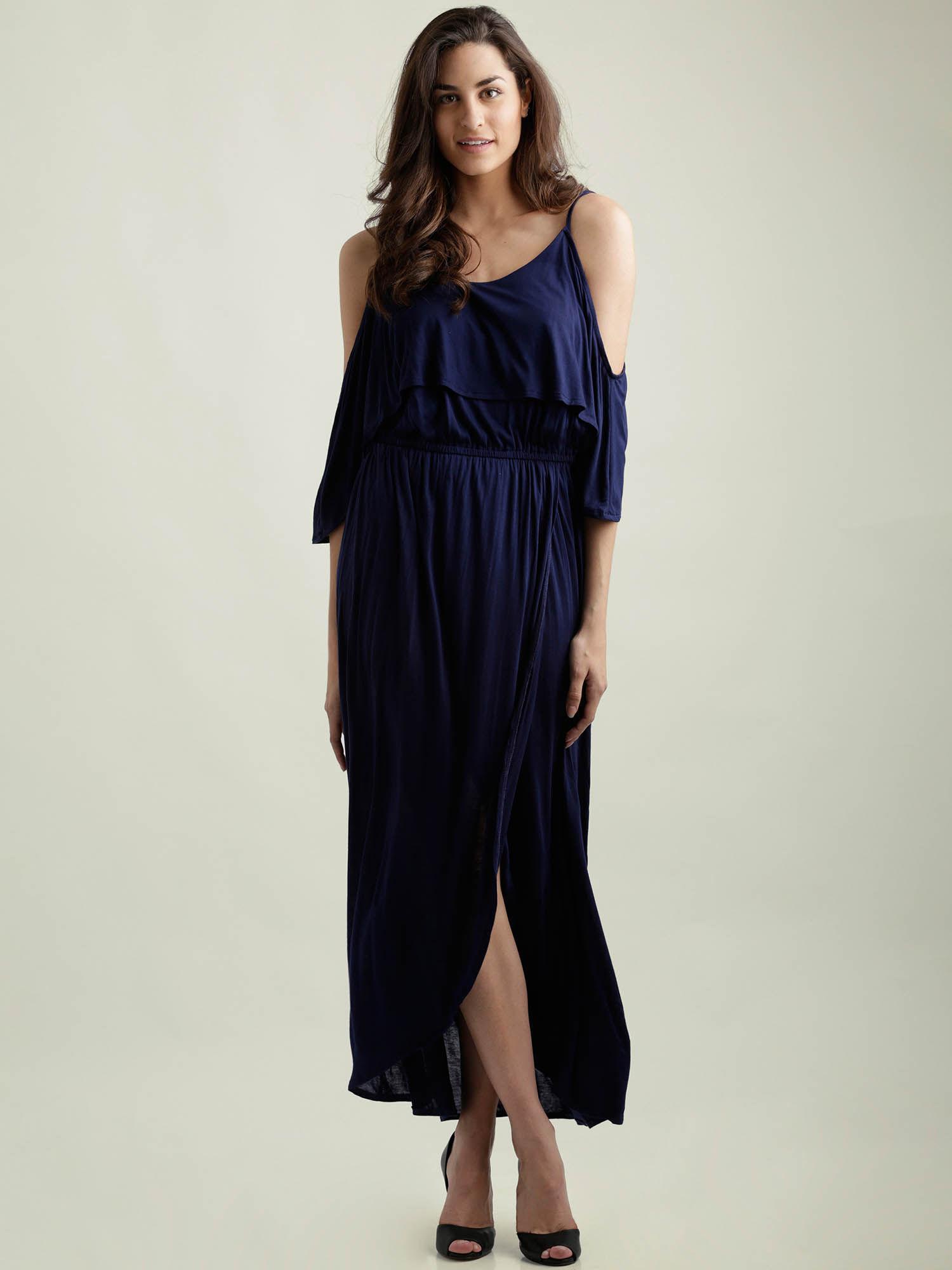 navy blue wrap maxi dress