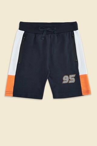 navy cut & sew knee length casual boys regular fit shorts