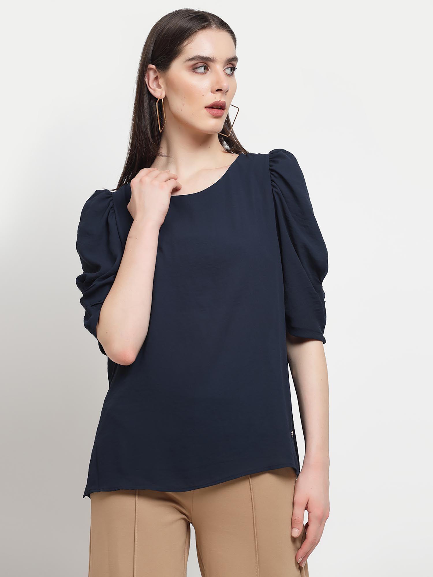 navy georgette blouse