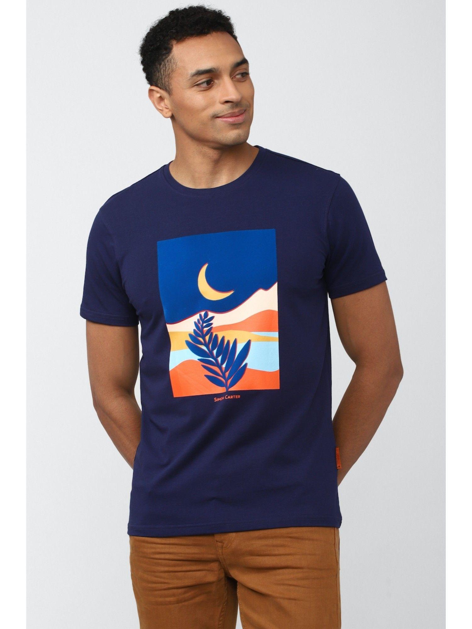 navy graphic t-shirt for men