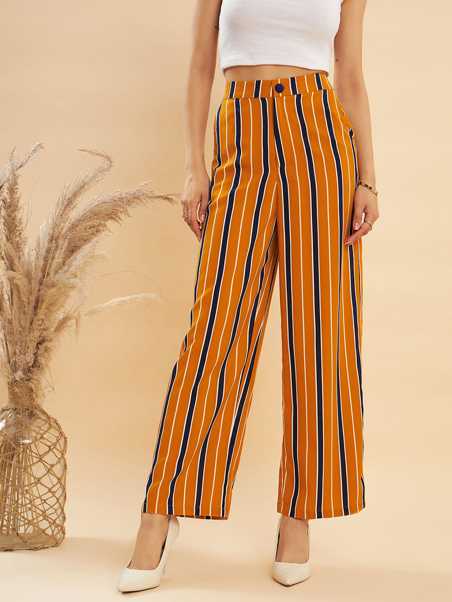 navy mustard front button pant