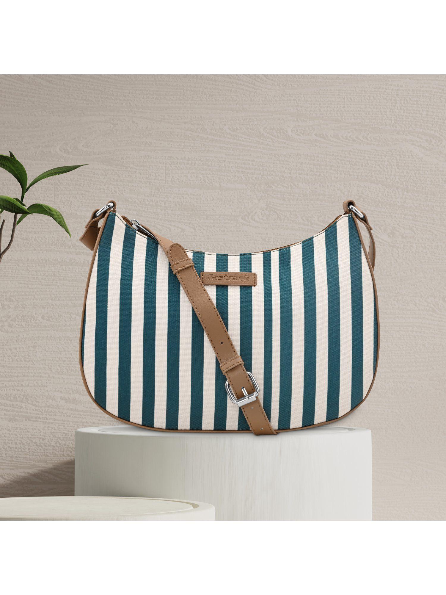 navy nautical striped casual sling bag for women