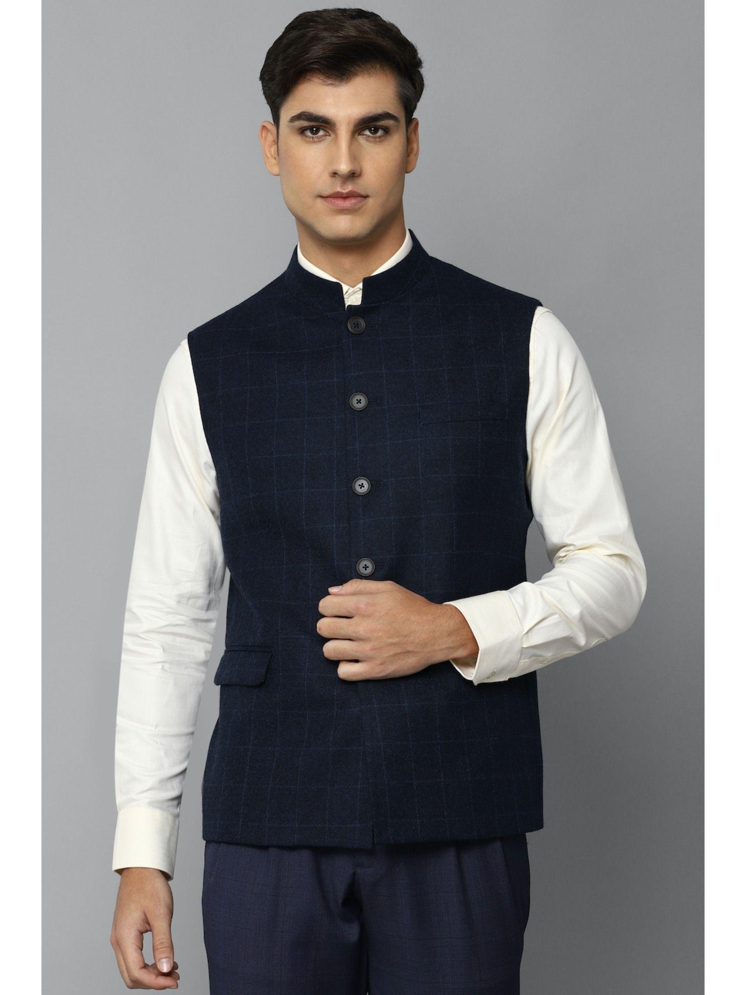 navy nehru jacket