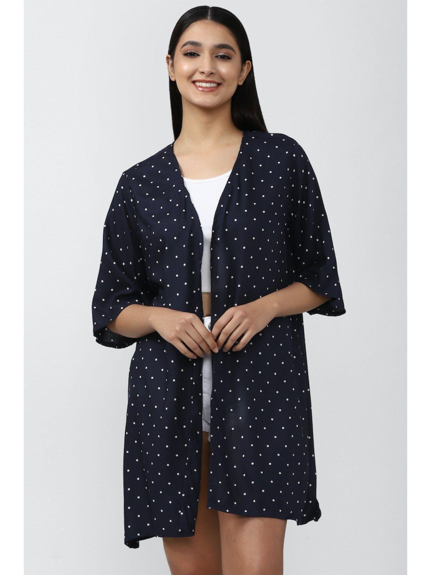 navy polka dots shrugs