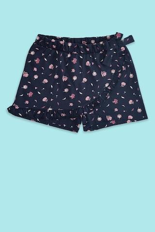 navy printed knee length casual girls regular fit skirt