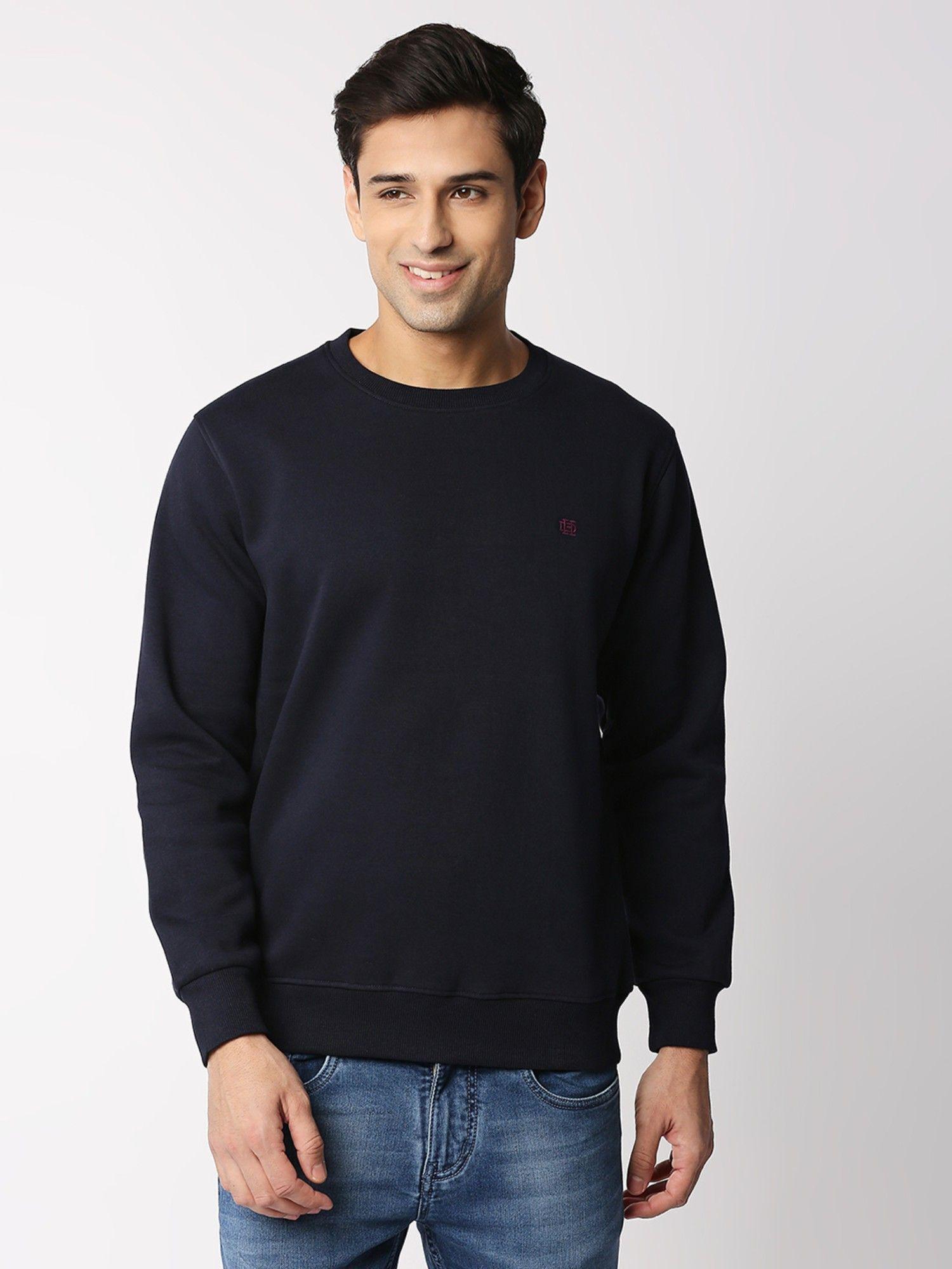 navy round neck sweatshirt