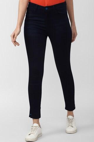 navy solid ankle-length casual women super slim fit jeans