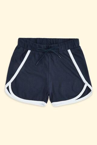 navy solid casual girls regular fit shorts