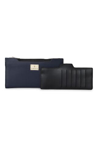 navy solid casual pv women wallet