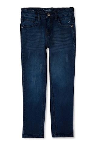 navy solid full length casual boys regular fit jeans