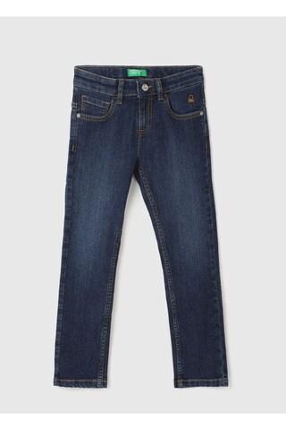 navy solid full length casual boys slim fit jeans
