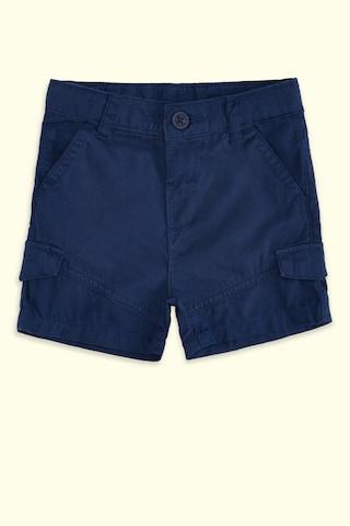 navy solid knee length casual baby regular fit shorts