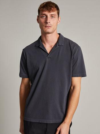 navy solid polo collar t shirt