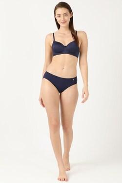 navy solid women regular fit bra