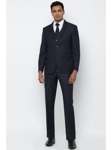 navy three piece suit