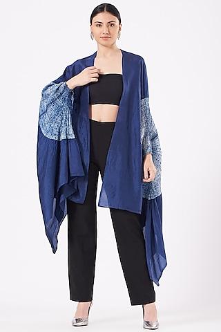 navy tie-dye cape