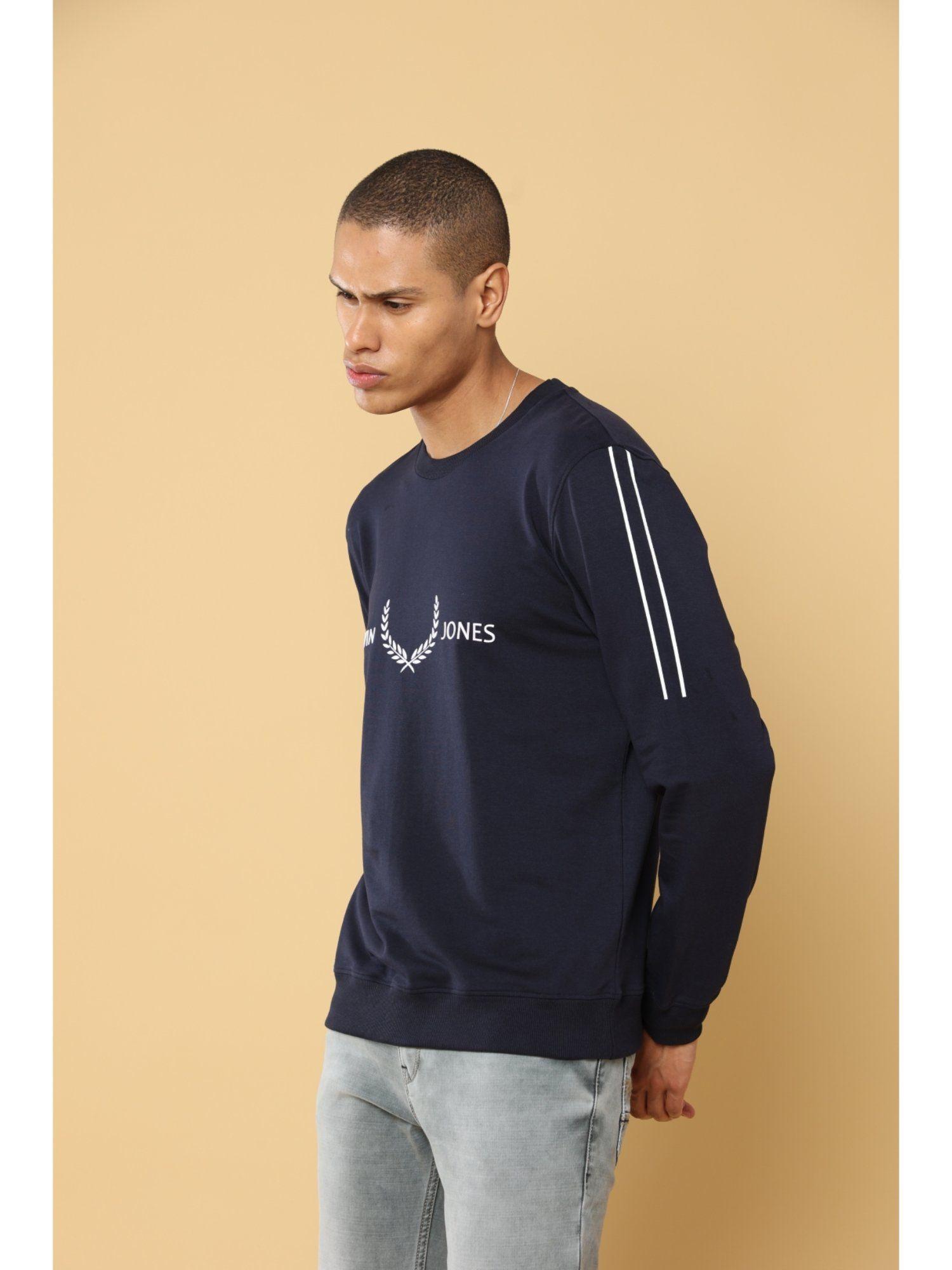 navy to plush leafes sweatshirt