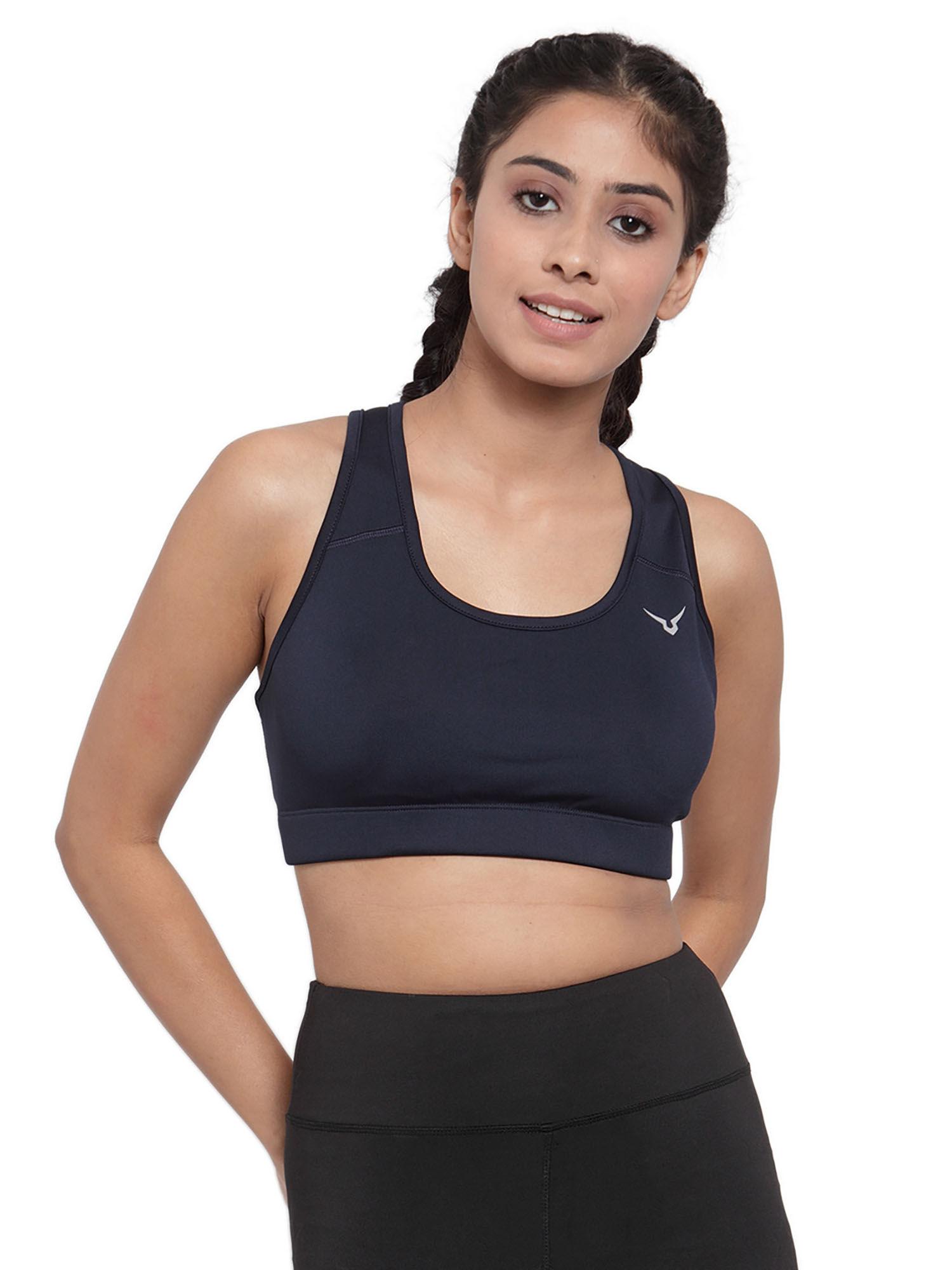 navy womens performance sports bra