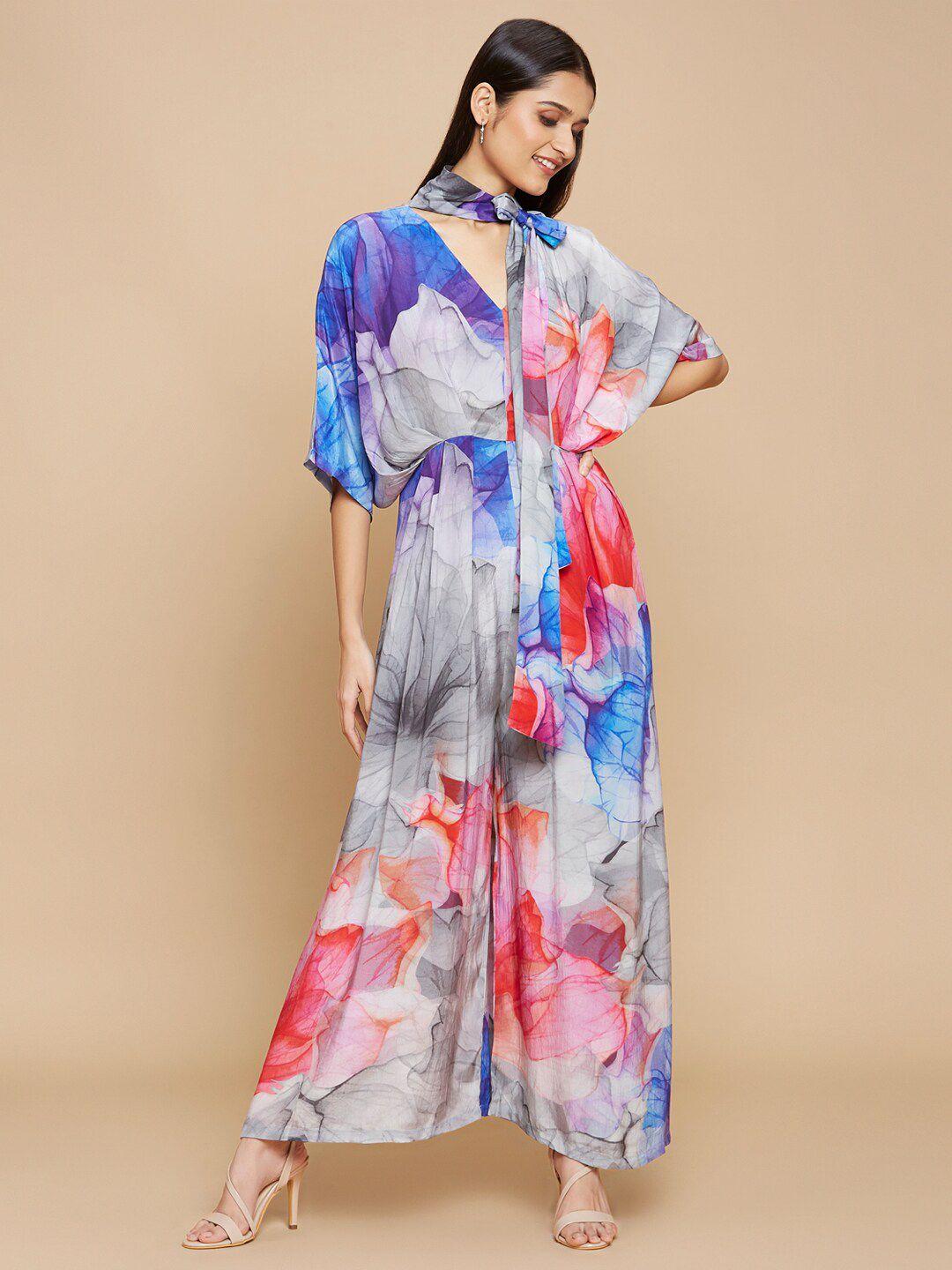 navyasa by liva abstract printed culotte jumpsuit