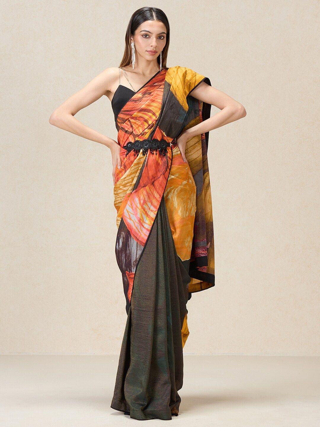 navyasa by liva abstract printed liva saree