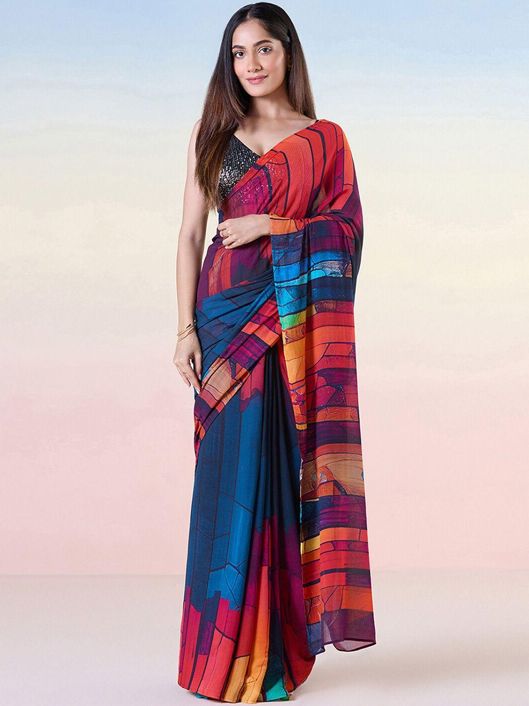 navyasa by liva abstract printed saree