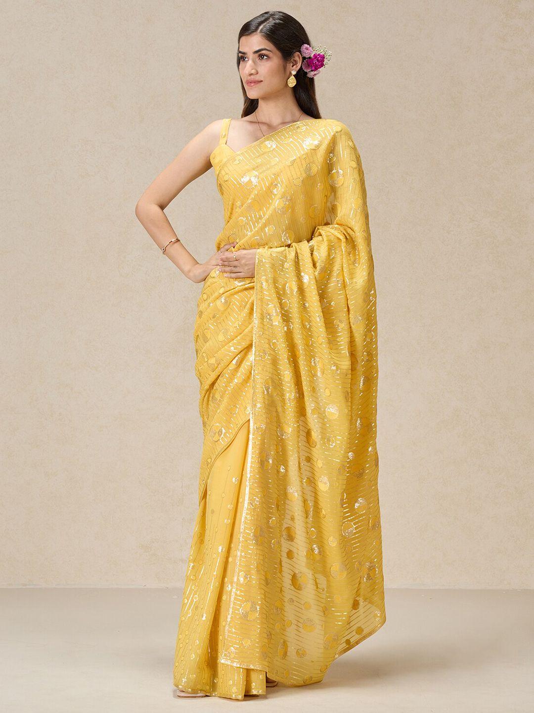 navyasa by liva embellished sequinned liva saree
