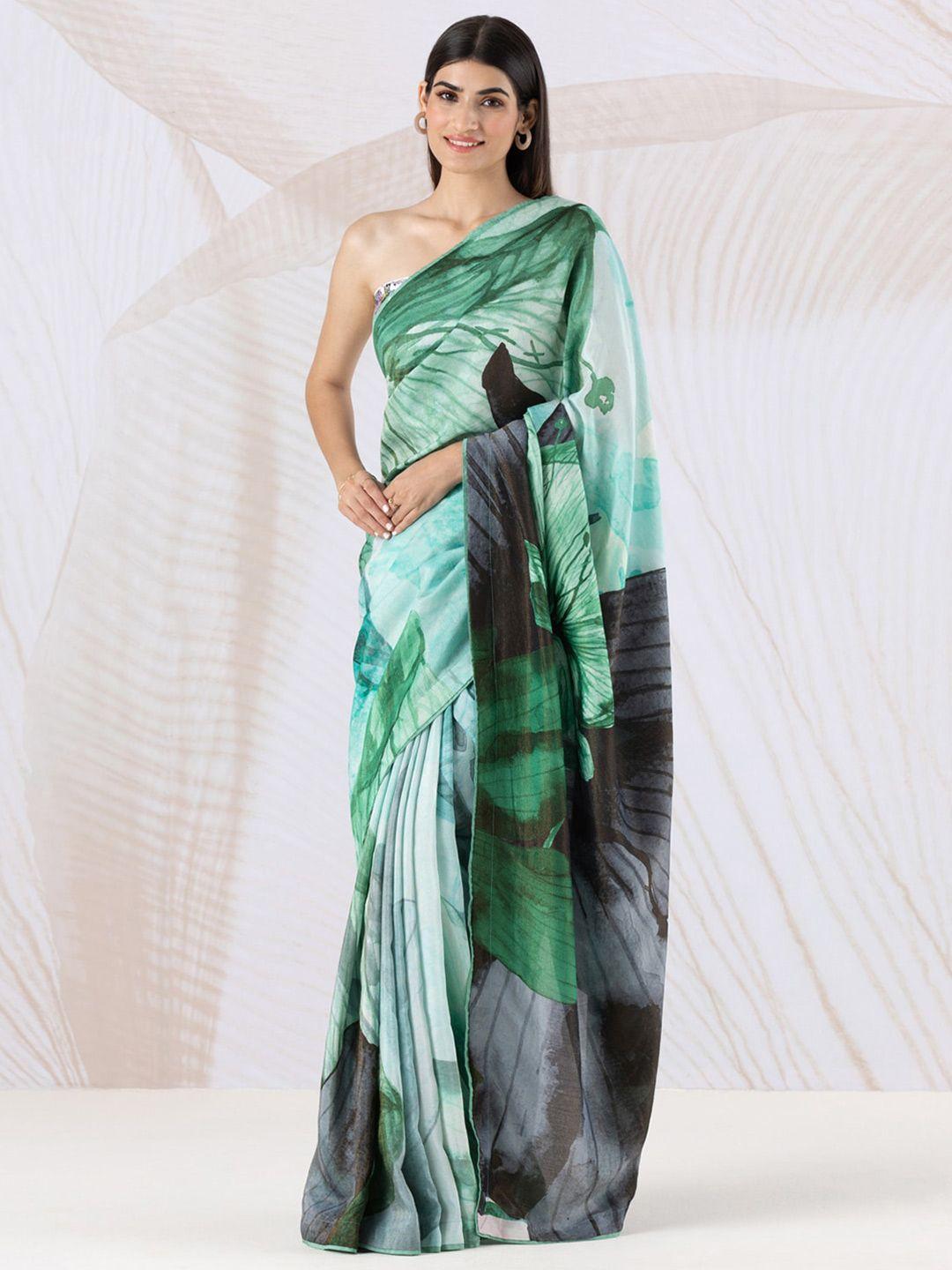 navyasa by liva floral printed liva saree