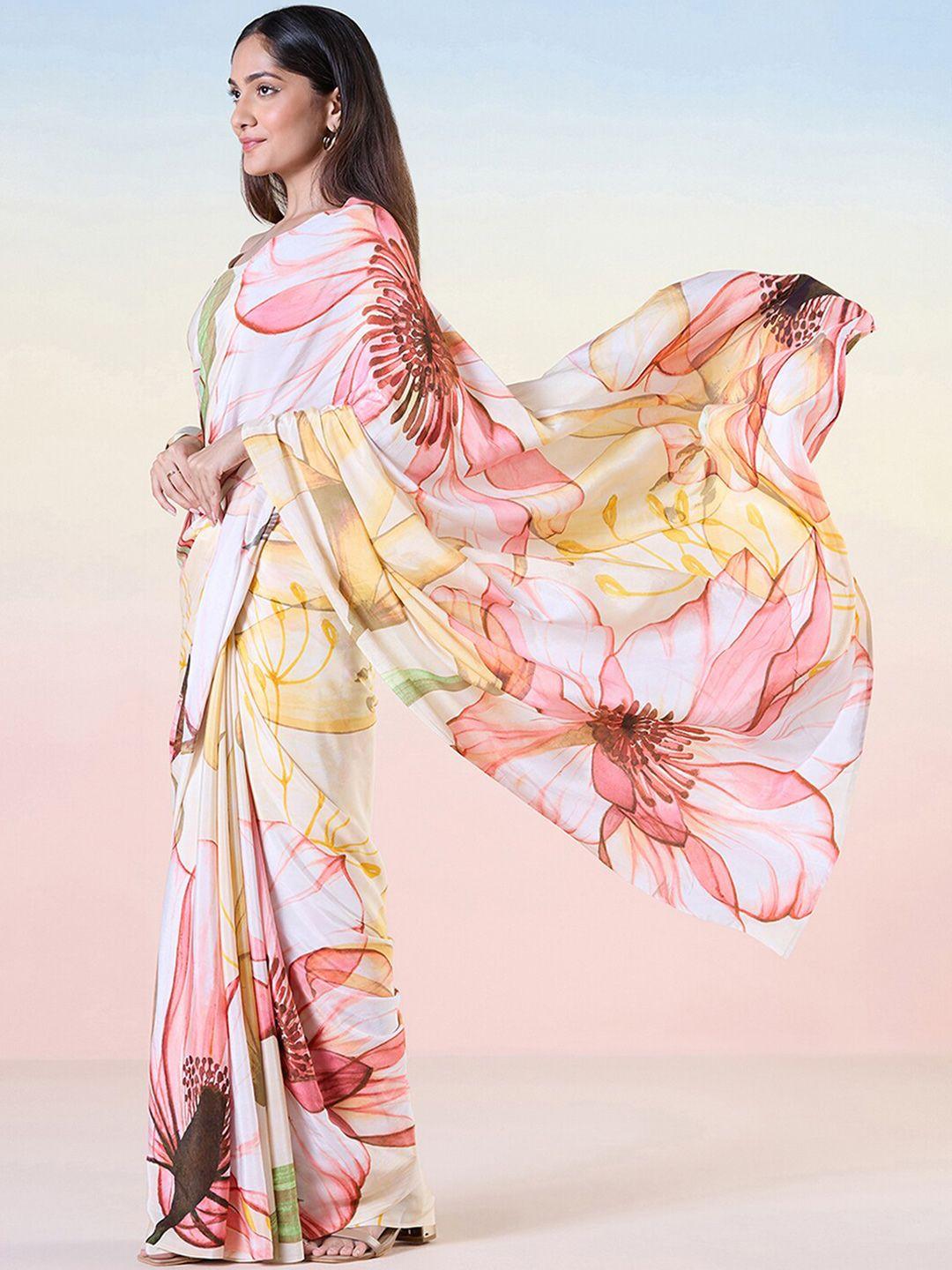 navyasa by liva floral printed saree