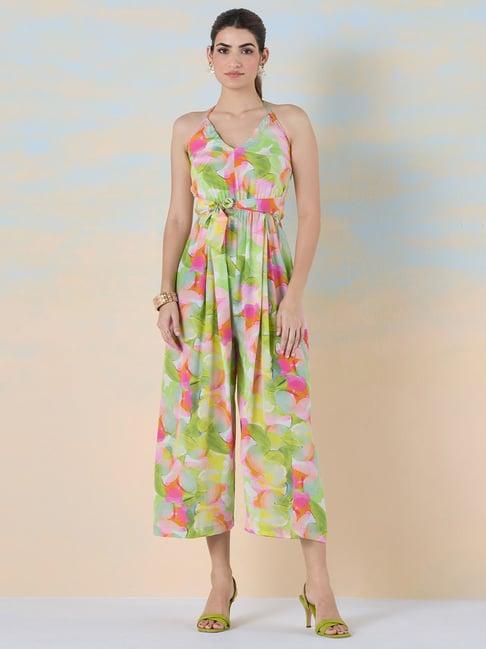 navyasa by liva green printed jumpsuit