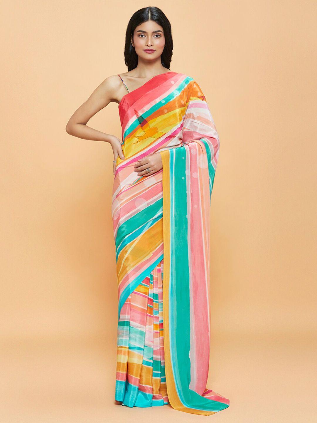 navyasa by liva striped liva saree