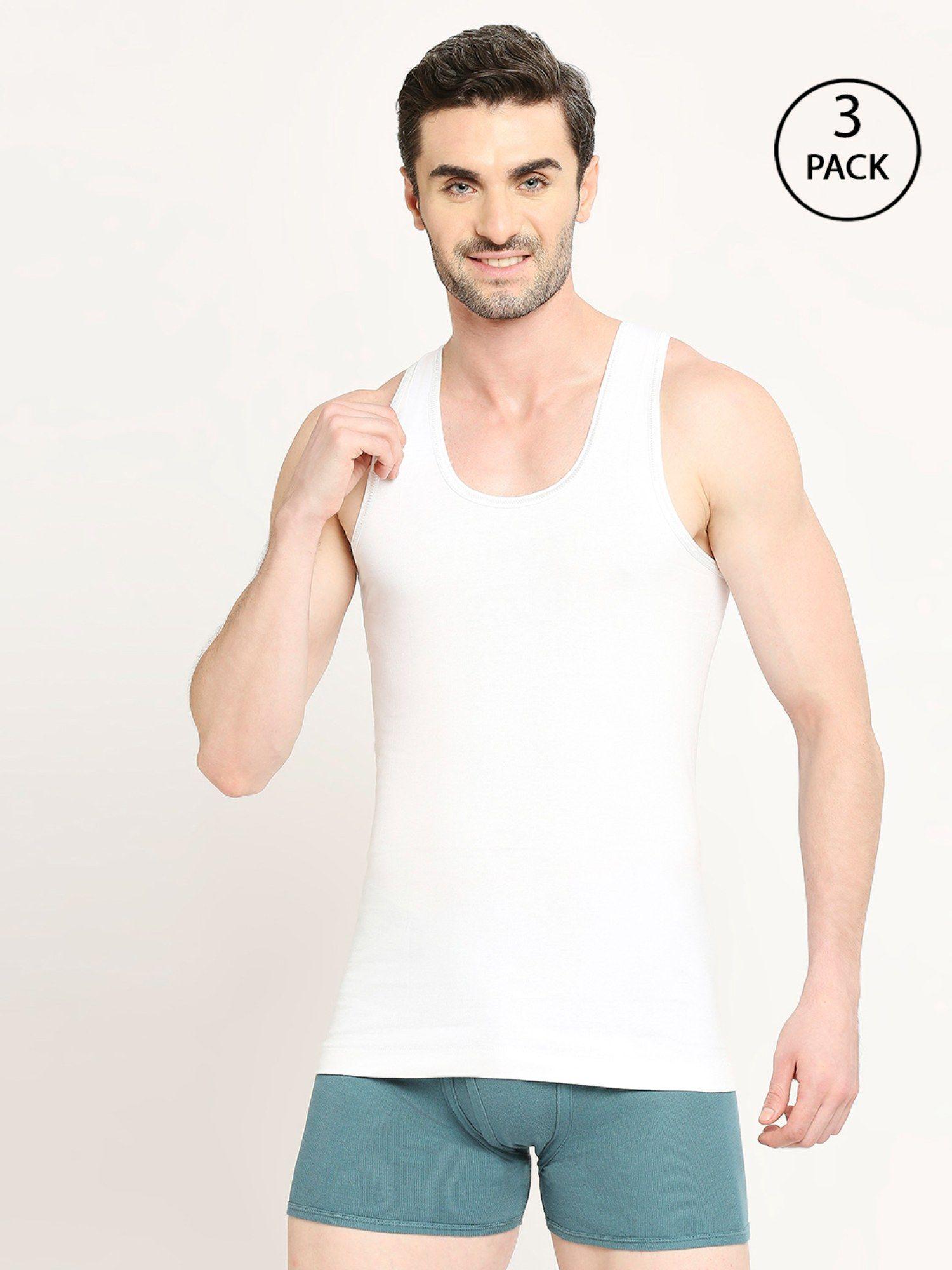 nawab mens 100% cotton vest (pack of 3)