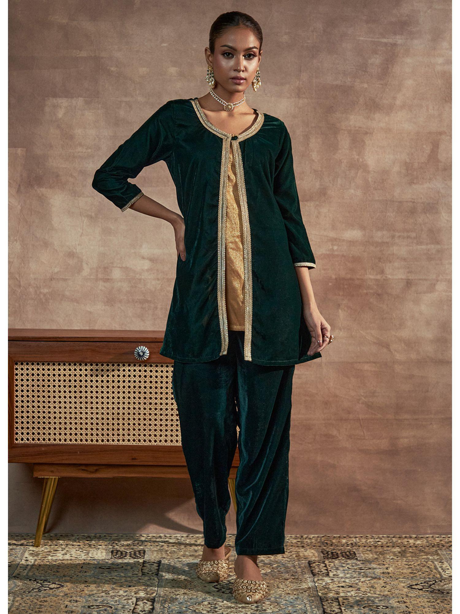 nayaab emerald jacket kurta