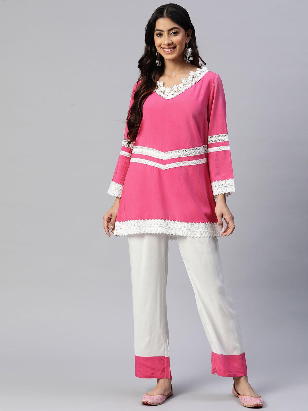 nayam by lakshita colourblocked tunic & palazzos