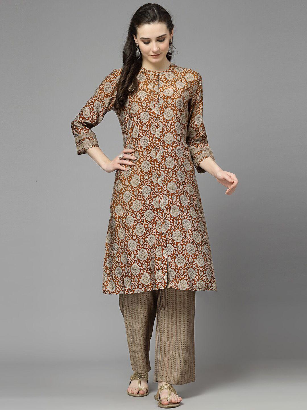 nayam by lakshita ethnic motifs printed straight kurta with trouser