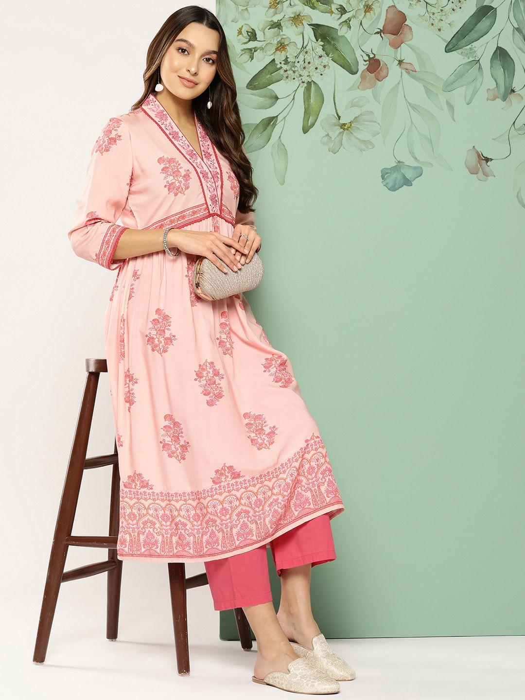 nayam by lakshita floral printed sequinned kurta