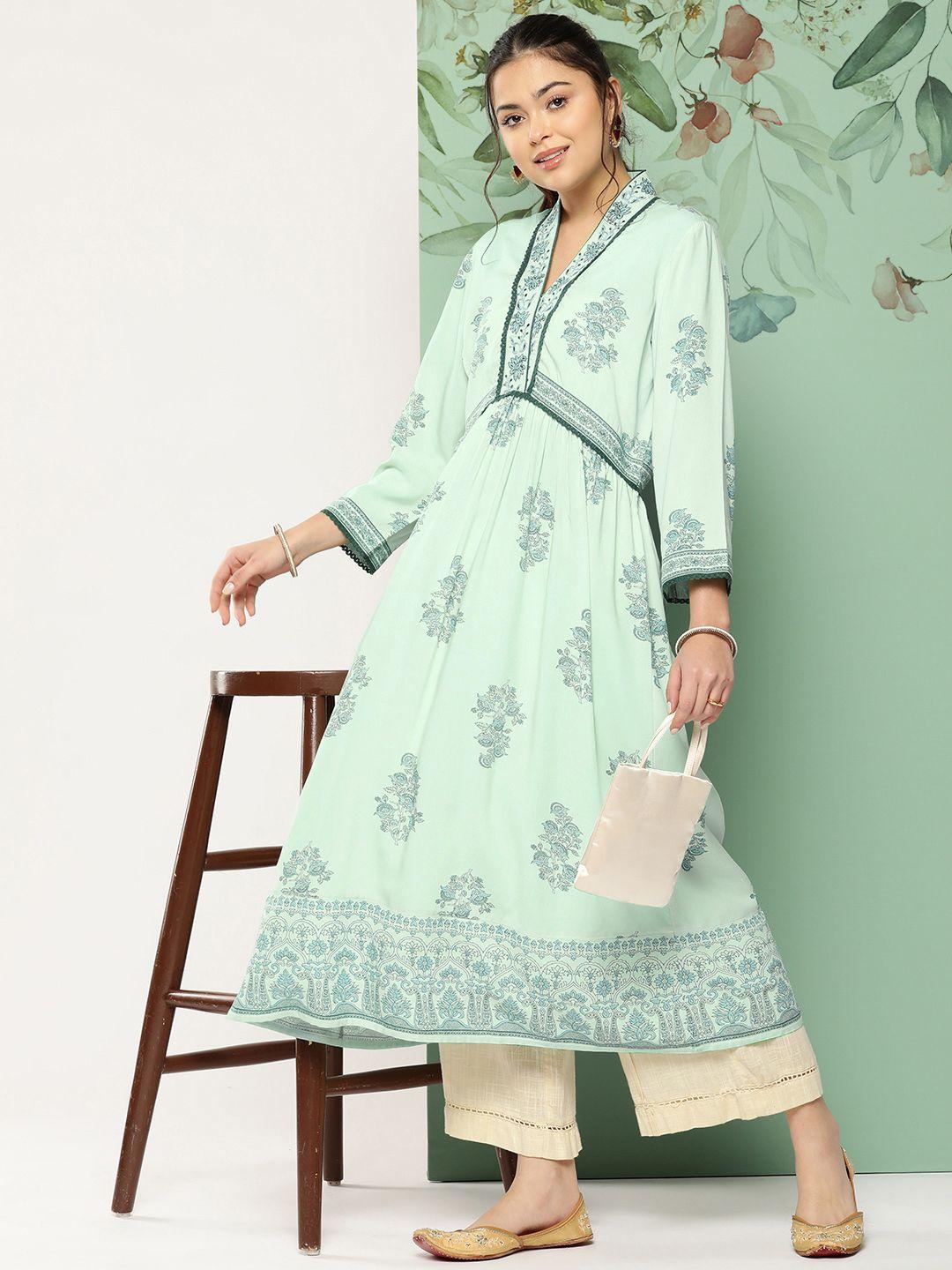 nayam by lakshita floral printed sequinned kurta