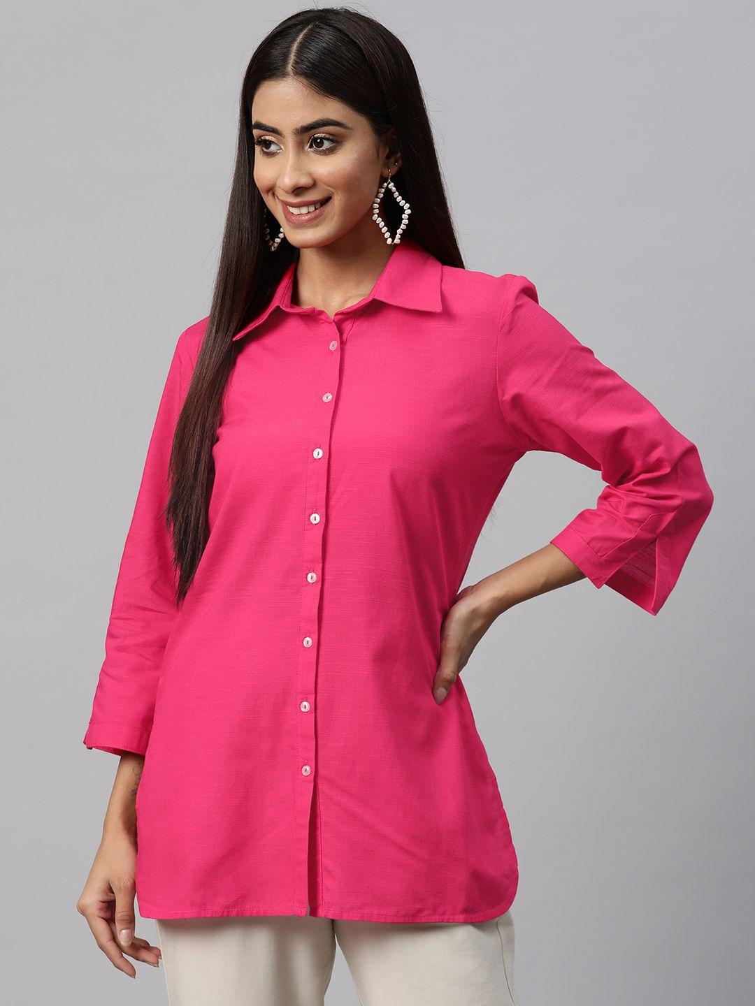 nayam by lakshita opaque longline casual shirt