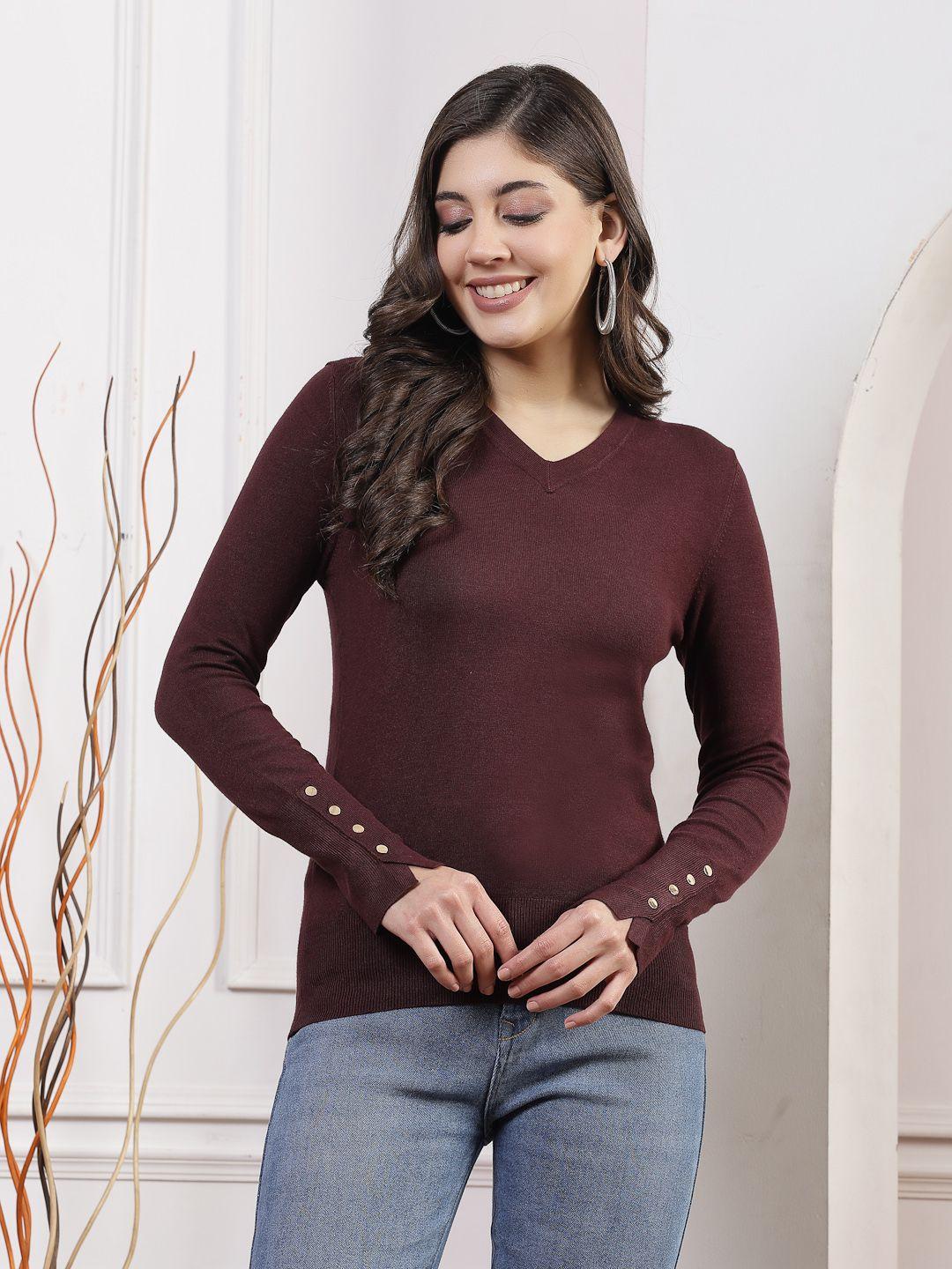 nayam by lakshita v-neck long sleeves pullover