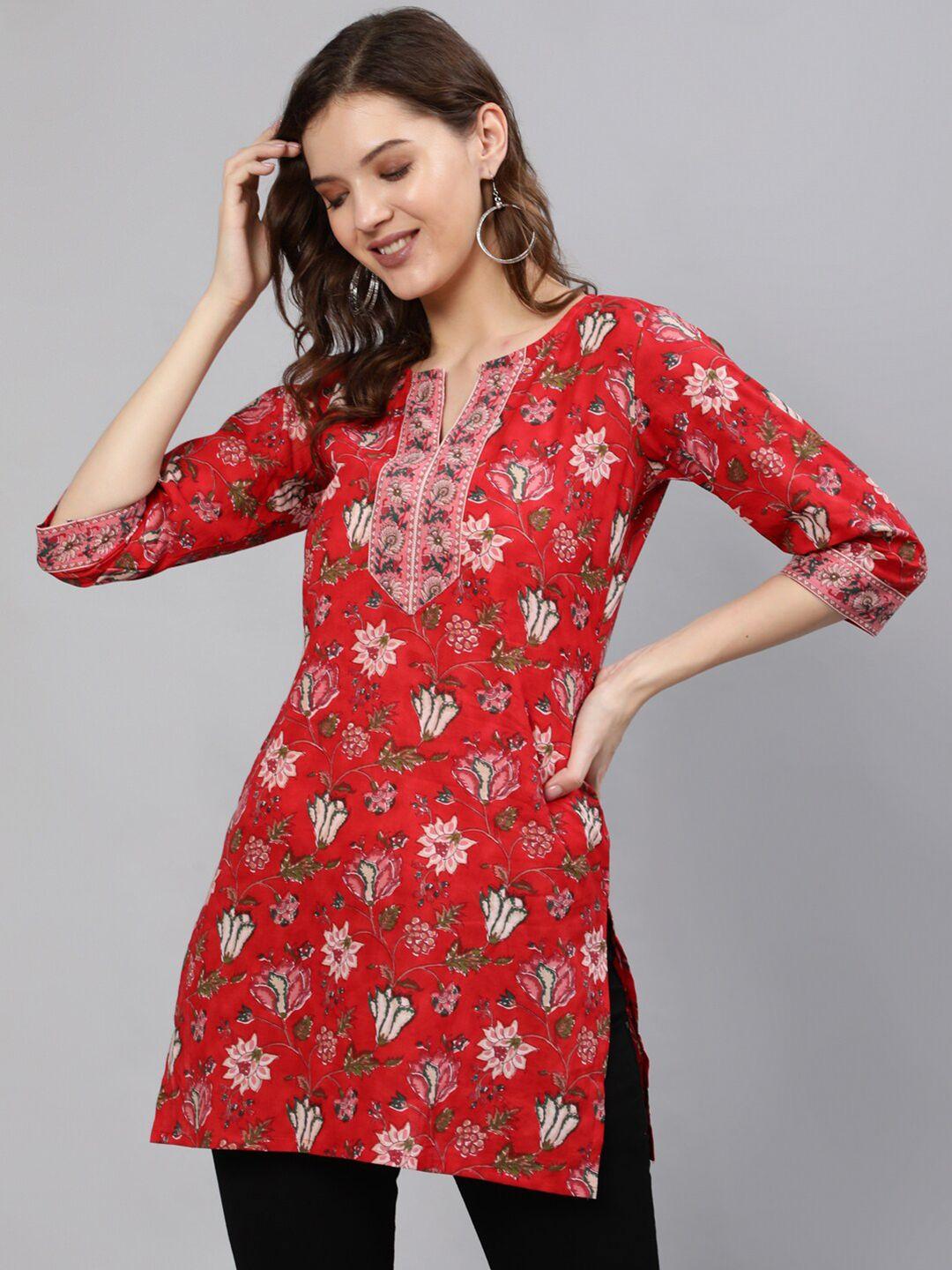 nayo-red-&-pink-cotton-printed-tunic
